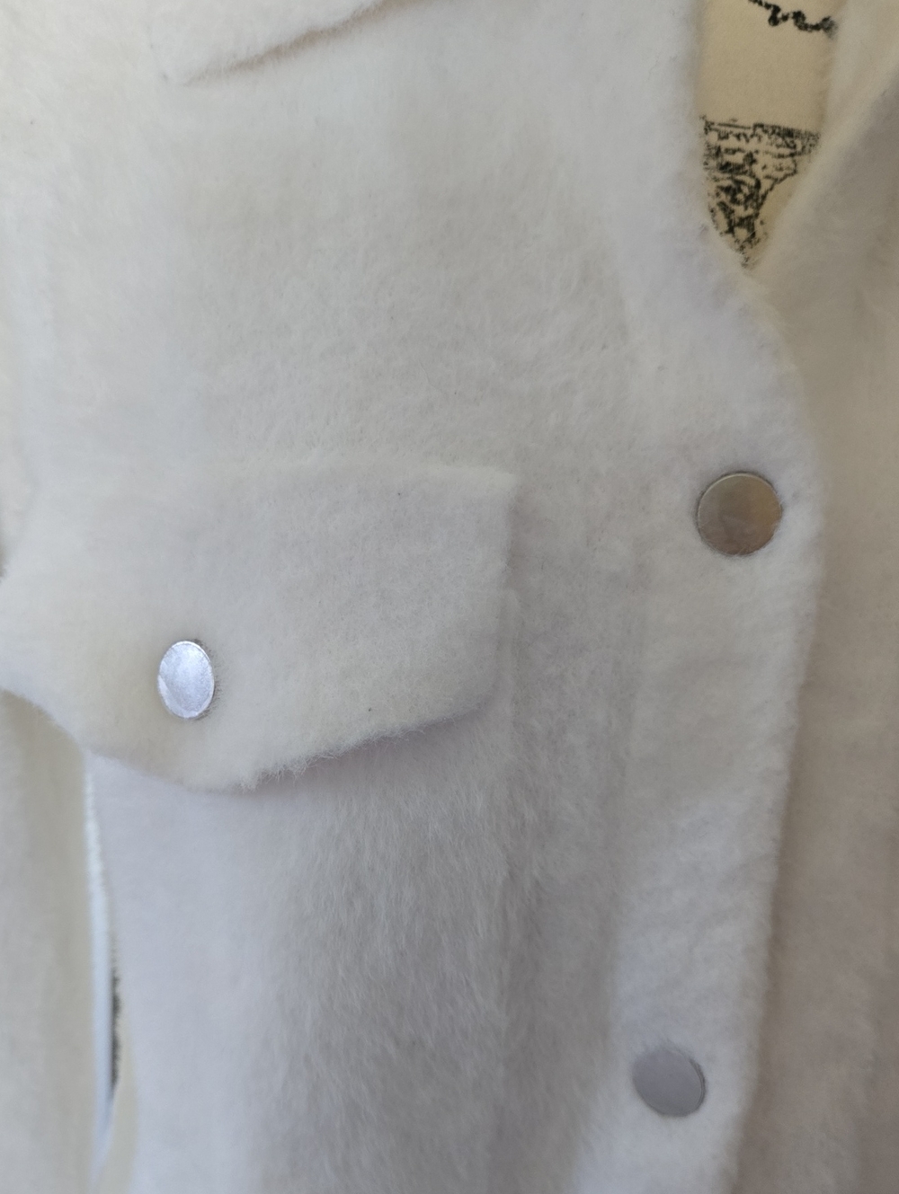 Rachel Zoe Cozy White Snap Front Shacket - Picture 2 of 7